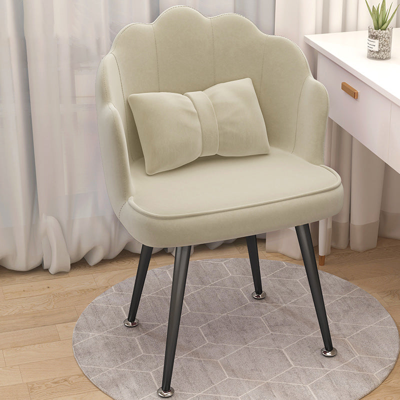 Modern Dining Side Chair with Metal Legs Solid Back Armchair for Home Use Off-White 1 Piece Black Clearhalo ' kitchen&dining_furn' 'Dining Chairs' 'Dining Tables & Seating' 'dining_chair' 'furn' 'furn_dining_chair' 'Furniture' 'furniture_dining_chair' 'Kitchen & Dining Furniture' 'kitchen' 3825446