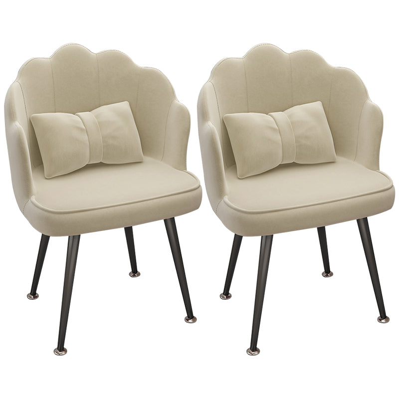 Modern Dining Side Chair with Metal Legs Solid Back Armchair for Home Use Off-White 2 Piece Set Black Clearhalo ' kitchen&dining_furn' 'Dining Chairs' 'Dining Tables & Seating' 'dining_chair' 'furn' 'furn_dining_chair' 'Furniture' 'furniture_dining_chair' 'Kitchen & Dining Furniture' 'kitchen' 3825449