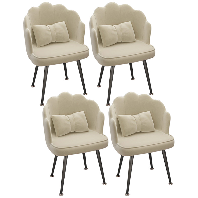 Modern Dining Side Chair with Metal Legs Solid Back Armchair for Home Use Off-White 4 Piece Set Black Clearhalo ' kitchen&dining_furn' 'Dining Chairs' 'Dining Tables & Seating' 'dining_chair' 'furn' 'furn_dining_chair' 'Furniture' 'furniture_dining_chair' 'Kitchen & Dining Furniture' 'kitchen' 3825451