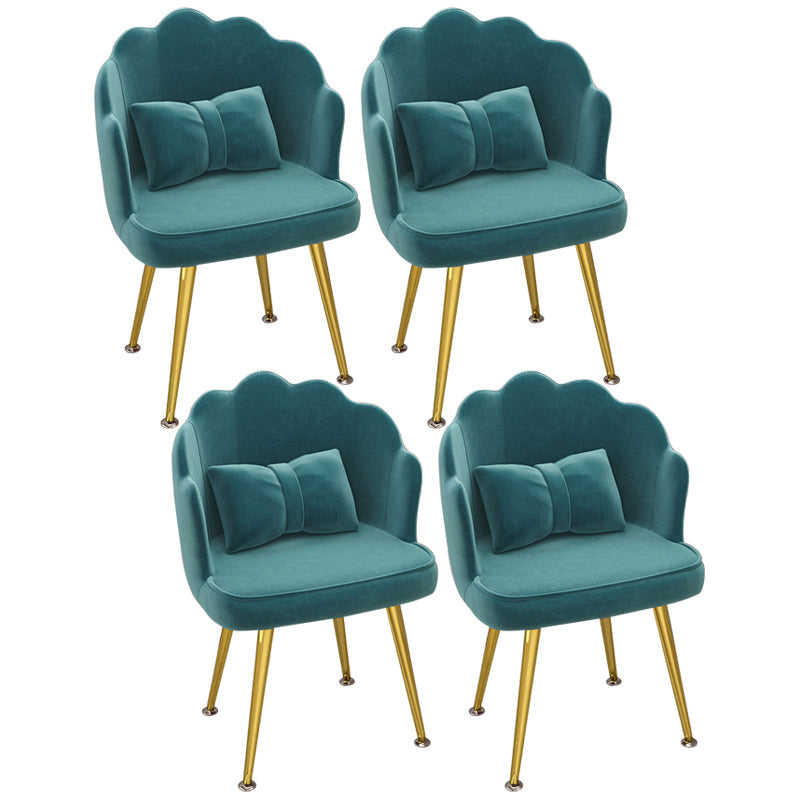 Modern Dining Side Chair with Metal Legs Solid Back Armchair for Home Use Ocean Blue 4 Piece Set Brass Gold Clearhalo ' kitchen&dining_furn' 'Dining Chairs' 'Dining Tables & Seating' 'dining_chair' 'furn' 'furn_dining_chair' 'Furniture' 'furniture_dining_chair' 'Kitchen & Dining Furniture' 'kitchen' 3825461