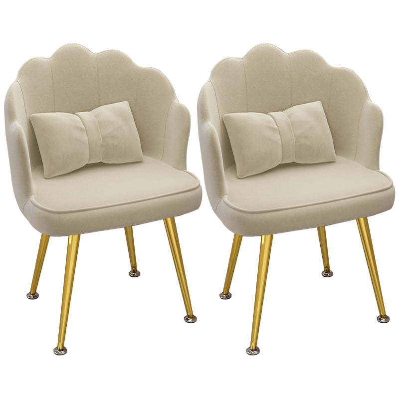 Modern Dining Side Chair with Metal Legs Solid Back Armchair for Home Use Off-White 2 Piece Set Brass Gold Clearhalo ' kitchen&dining_furn' 'Dining Chairs' 'Dining Tables & Seating' 'dining_chair' 'furn' 'furn_dining_chair' 'Furniture' 'furniture_dining_chair' 'Kitchen & Dining Furniture' 'kitchen' 3825463