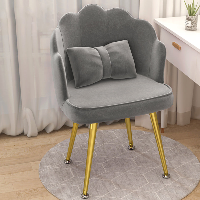 Modern Dining Side Chair with Metal Legs Solid Back Armchair for Home Use Light Gray 1 Piece Brass Gold Clearhalo ' kitchen&dining_furn' 'Dining Chairs' 'Dining Tables & Seating' 'dining_chair' 'furn' 'furn_dining_chair' 'Furniture' 'furniture_dining_chair' 'Kitchen & Dining Furniture' 'kitchen' 3825468