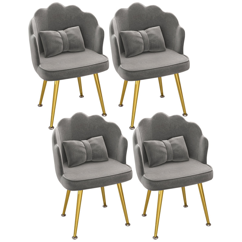 Modern Dining Side Chair with Metal Legs Solid Back Armchair for Home Use Light Gray 4 Piece Set Brass Gold Clearhalo ' kitchen&dining_furn' 'Dining Chairs' 'Dining Tables & Seating' 'dining_chair' 'furn' 'furn_dining_chair' 'Furniture' 'furniture_dining_chair' 'Kitchen & Dining Furniture' 'kitchen' 3825470