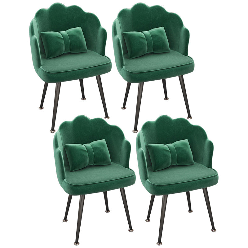 Modern Dining Side Chair with Metal Legs Solid Back Armchair for Home Use Blackish Green 4 Piece Set Black Clearhalo ' kitchen&dining_furn' 'Dining Chairs' 'Dining Tables & Seating' 'dining_chair' 'furn' 'furn_dining_chair' 'Furniture' 'furniture_dining_chair' 'Kitchen & Dining Furniture' 'kitchen' 3825473