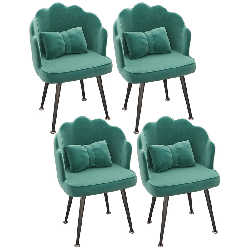 Modern Dining Side Chair with Metal Legs Solid Back Armchair for Home Use Lake Blue 4 Piece Set Black Clearhalo ' kitchen&dining_furn' 'Dining Chairs' 'Dining Tables & Seating' 'dining_chair' 'furn' 'furn_dining_chair' 'Furniture' 'furniture_dining_chair' 'Kitchen & Dining Furniture' 'kitchen' 3825476