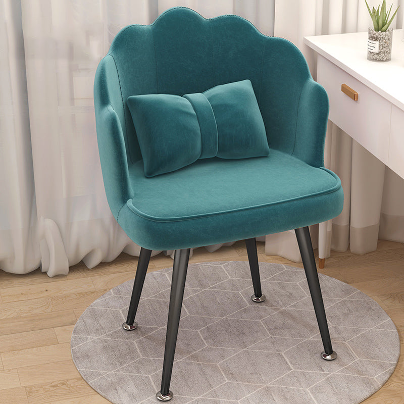 Modern Dining Side Chair with Metal Legs Solid Back Armchair for Home Use Ocean Blue 1 Piece Black Clearhalo ' kitchen&dining_furn' 'Dining Chairs' 'Dining Tables & Seating' 'dining_chair' 'furn' 'furn_dining_chair' 'Furniture' 'furniture_dining_chair' 'Kitchen & Dining Furniture' 'kitchen' 3825477