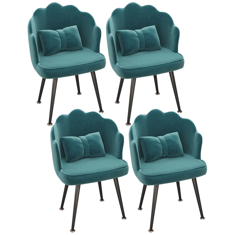 Modern Dining Side Chair with Metal Legs Solid Back Armchair for Home Use Ocean Blue 4 Piece Set Black Clearhalo ' kitchen&dining_furn' 'Dining Chairs' 'Dining Tables & Seating' 'dining_chair' 'furn' 'furn_dining_chair' 'Furniture' 'furniture_dining_chair' 'Kitchen & Dining Furniture' 'kitchen' 3825479