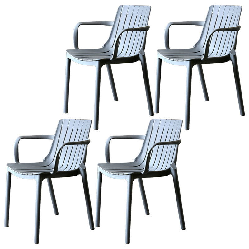 Modern Plastic Dining Armless Chair Open Back Dining Side Chair for Kitchen Grey 4 Piece Set Clearhalo ' kitchen&dining_furn' 'Dining Chairs' 'Dining Tables & Seating' 'dining_chair' 'furn' 'furn_dining_chair' 'Furniture' 'furniture_dining_chair' 'Kitchen & Dining Furniture' 'kitchen' 3825484