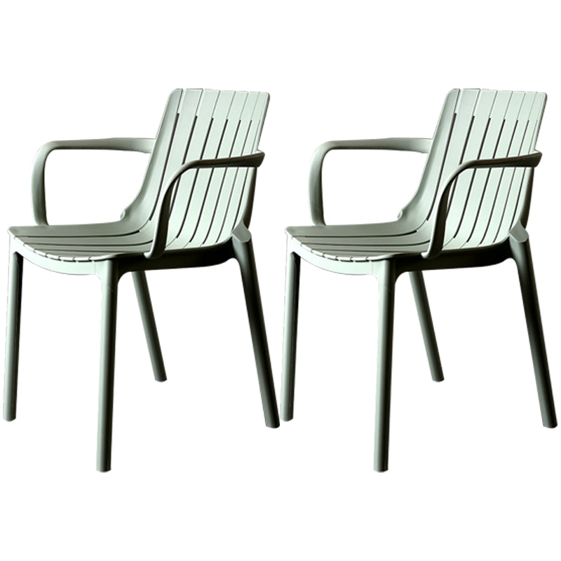 Modern Plastic Dining Armless Chair Open Back Dining Side Chair for Kitchen Gray-Green 2 Piece Set Clearhalo ' kitchen&dining_furn' 'Dining Chairs' 'Dining Tables & Seating' 'dining_chair' 'furn' 'furn_dining_chair' 'Furniture' 'furniture_dining_chair' 'Kitchen & Dining Furniture' 'kitchen' 3825495