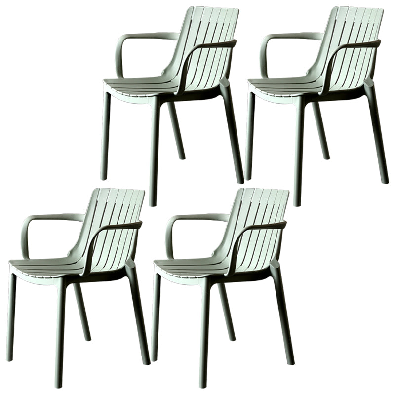 Modern Plastic Dining Armless Chair Open Back Dining Side Chair for Kitchen Gray-Green 4 Piece Set Clearhalo ' kitchen&dining_furn' 'Dining Chairs' 'Dining Tables & Seating' 'dining_chair' 'furn' 'furn_dining_chair' 'Furniture' 'furniture_dining_chair' 'Kitchen & Dining Furniture' 'kitchen' 3825496