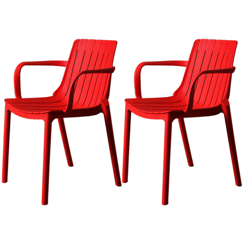 Modern Plastic Dining Armless Chair Open Back Dining Side Chair for Kitchen Red 2 Piece Set Clearhalo ' kitchen&dining_furn' 'Dining Chairs' 'Dining Tables & Seating' 'dining_chair' 'furn' 'furn_dining_chair' 'Furniture' 'furniture_dining_chair' 'Kitchen & Dining Furniture' 'kitchen' 3825498