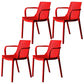 Modern Plastic Dining Armless Chair Open Back Dining Side Chair for Kitchen Red 4 Piece Set Clearhalo ' kitchen&dining_furn' 'Dining Chairs' 'Dining Tables & Seating' 'dining_chair' 'furn' 'furn_dining_chair' 'Furniture' 'furniture_dining_chair' 'Kitchen & Dining Furniture' 'kitchen' 3825499