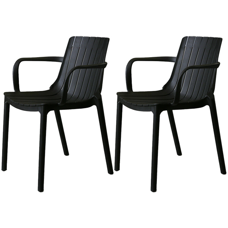 Modern Plastic Dining Armless Chair Open Back Dining Side Chair for Kitchen Black 2 Piece Set Clearhalo ' kitchen&dining_furn' 'Dining Chairs' 'Dining Tables & Seating' 'dining_chair' 'furn' 'furn_dining_chair' 'Furniture' 'furniture_dining_chair' 'Kitchen & Dining Furniture' 'kitchen' 3825501