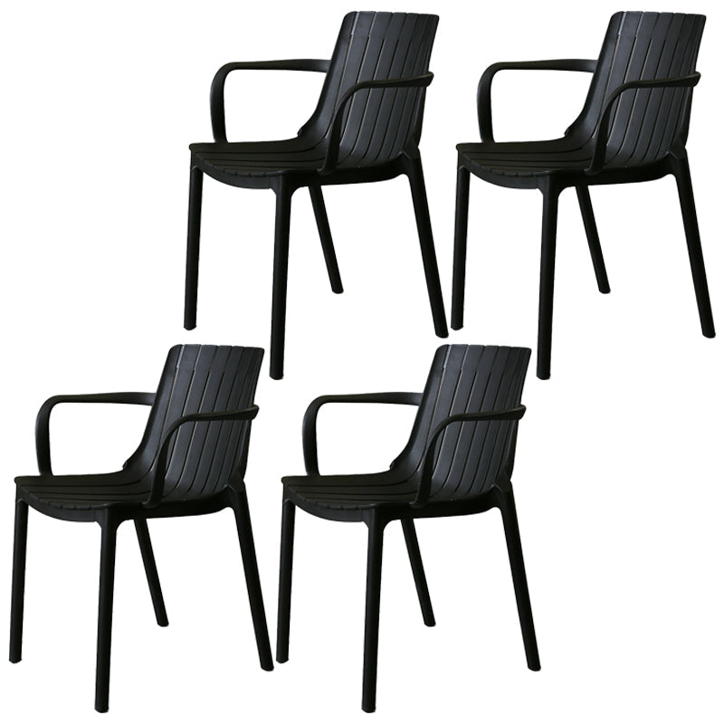 Modern Plastic Dining Armless Chair Open Back Dining Side Chair for Kitchen Black 4 Piece Set Clearhalo ' kitchen&dining_furn' 'Dining Chairs' 'Dining Tables & Seating' 'dining_chair' 'furn' 'furn_dining_chair' 'Furniture' 'furniture_dining_chair' 'Kitchen & Dining Furniture' 'kitchen' 3825502