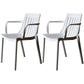 Modern Plastic Dining Armless Chair Open Back Dining Side Chair for Kitchen White 2 Piece Set Clearhalo ' kitchen&dining_furn' 'Dining Chairs' 'Dining Tables & Seating' 'dining_chair' 'furn' 'furn_dining_chair' 'Furniture' 'furniture_dining_chair' 'Kitchen & Dining Furniture' 'kitchen' 3825504