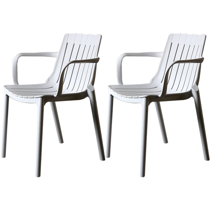 Modern Plastic Dining Armless Chair Open Back Dining Side Chair for Kitchen White 2 Piece Set Clearhalo ' kitchen&dining_furn' 'Dining Chairs' 'Dining Tables & Seating' 'dining_chair' 'furn' 'furn_dining_chair' 'Furniture' 'furniture_dining_chair' 'Kitchen & Dining Furniture' 'kitchen' 3825504