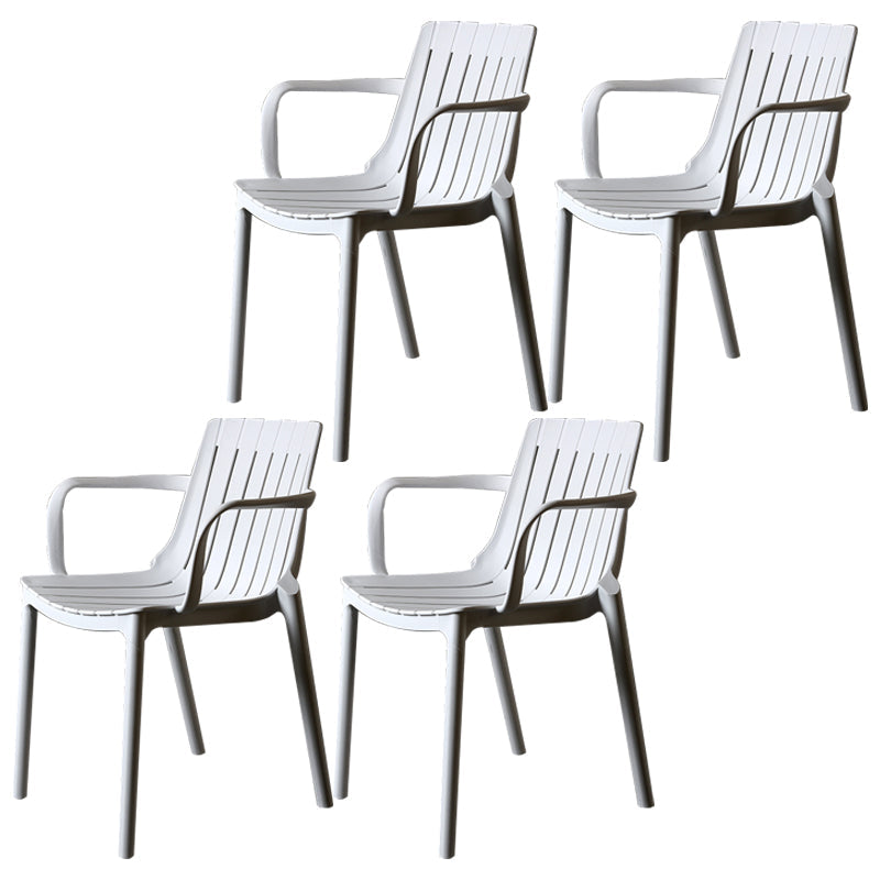 Modern Plastic Dining Armless Chair Open Back Dining Side Chair for Kitchen White 4 Piece Set Clearhalo ' kitchen&dining_furn' 'Dining Chairs' 'Dining Tables & Seating' 'dining_chair' 'furn' 'furn_dining_chair' 'Furniture' 'furniture_dining_chair' 'Kitchen & Dining Furniture' 'kitchen' 3825505