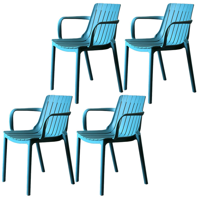 Modern Plastic Dining Armless Chair Open Back Dining Side Chair for Kitchen Dark Blue 4 Piece Set Clearhalo ' kitchen&dining_furn' 'Dining Chairs' 'Dining Tables & Seating' 'dining_chair' 'furn' 'furn_dining_chair' 'Furniture' 'furniture_dining_chair' 'Kitchen & Dining Furniture' 'kitchen' 3825508