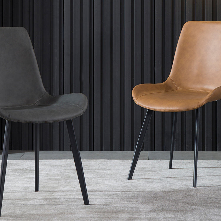 Contemporary Metal Dining Room Chairs Leather Dining Chairs for Home Use Clearhalo ' kitchen&dining_furn' 'Dining Chairs' 'Dining Tables & Seating' 'dining_chair' 'furn' 'furn_dining_chair' 'Furniture' 'furniture_dining_chair' 'Kitchen & Dining Furniture' 'kitchen' 3825512