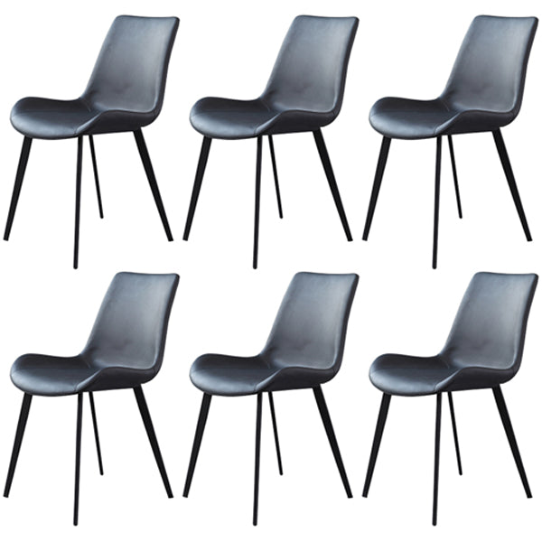 Contemporary Metal Dining Room Chairs Leather Dining Chairs for Home Use Black 6 Piece Set Clearhalo ' kitchen&dining_furn' 'Dining Chairs' 'Dining Tables & Seating' 'dining_chair' 'furn' 'furn_dining_chair' 'Furniture' 'furniture_dining_chair' 'Kitchen & Dining Furniture' 'kitchen' 3825514