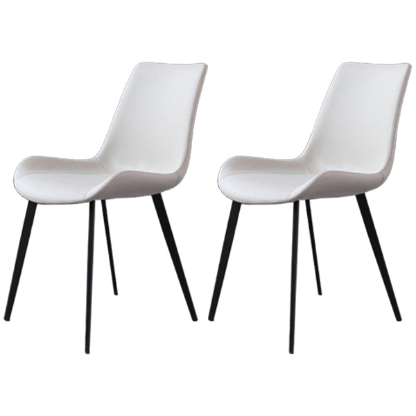 Contemporary Metal Dining Room Chairs Leather Dining Chairs for Home Use White 2 Piece Set Clearhalo ' kitchen&dining_furn' 'Dining Chairs' 'Dining Tables & Seating' 'dining_chair' 'furn' 'furn_dining_chair' 'Furniture' 'furniture_dining_chair' 'Kitchen & Dining Furniture' 'kitchen' 3825516