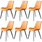 Contemporary Metal Dining Room Chairs Leather Dining Chairs for Home Use Orange 6 Piece Set Clearhalo ' kitchen&dining_furn' 'Dining Chairs' 'Dining Tables & Seating' 'dining_chair' 'furn' 'furn_dining_chair' 'Furniture' 'furniture_dining_chair' 'Kitchen & Dining Furniture' 'kitchen' 3825526