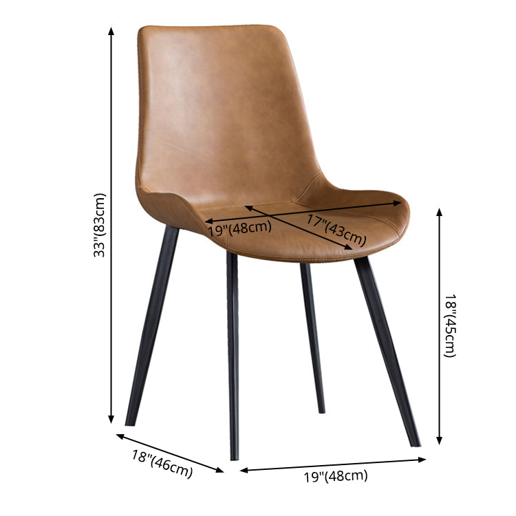 Contemporary Metal Dining Room Chairs Leather Dining Chairs for Home Use Clearhalo ' kitchen&dining_furn' 'Dining Chairs' 'Dining Tables & Seating' 'dining_chair' 'furn' 'furn_dining_chair' 'Furniture' 'furniture_dining_chair' 'Kitchen & Dining Furniture' 'kitchen' 3825527