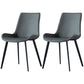Contemporary Metal Dining Room Chairs Leather Dining Chairs for Home Use Dark Gray 2 Piece Set Clearhalo ' kitchen&dining_furn' 'Dining Chairs' 'Dining Tables & Seating' 'dining_chair' 'furn' 'furn_dining_chair' 'Furniture' 'furniture_dining_chair' 'Kitchen & Dining Furniture' 'kitchen' 3825531