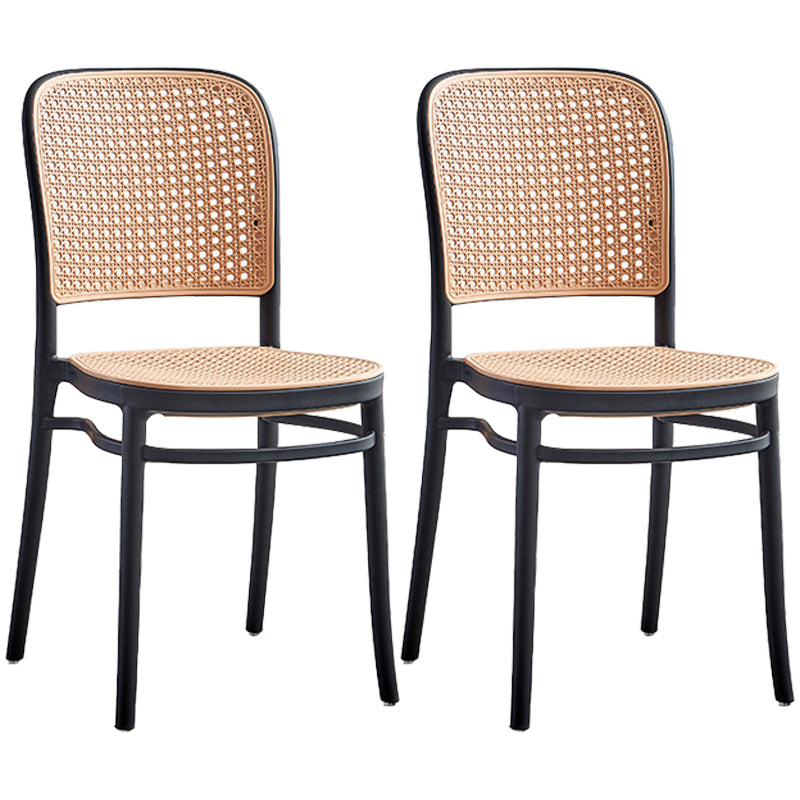 Tropical Style Wicker Dining Chairs Open Back Dining Side Chair for Kitchen Black 2 Piece Set Clearhalo ' kitchen&dining_furn' 'Dining Chairs' 'Dining Tables & Seating' 'dining_chair' 'furn' 'furn_dining_chair' 'Furniture' 'furniture_dining_chair' 'Kitchen & Dining Furniture' 'kitchen' 3825537