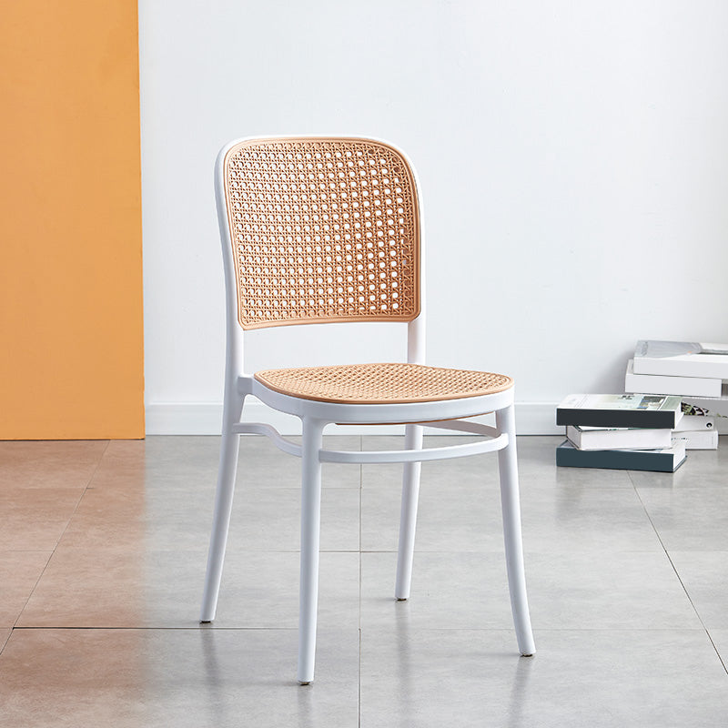 Tropical Style Wicker Dining Chairs Open Back Dining Side Chair for Kitchen White 1 Piece Clearhalo ' kitchen&dining_furn' 'Dining Chairs' 'Dining Tables & Seating' 'dining_chair' 'furn' 'furn_dining_chair' 'Furniture' 'furniture_dining_chair' 'Kitchen & Dining Furniture' 'kitchen' 3825540