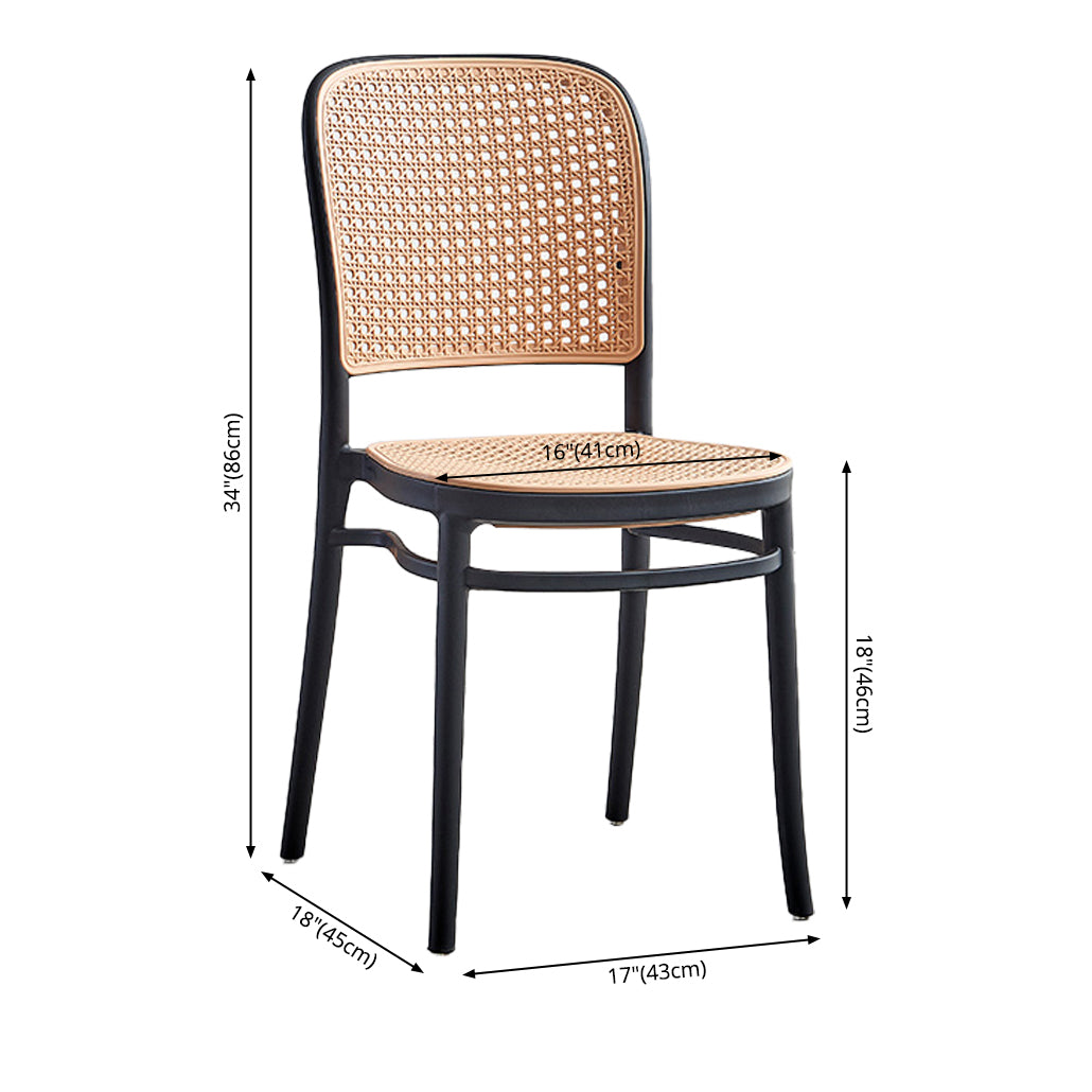 Tropical Style Wicker Dining Chairs Open Back Dining Side Chair for Kitchen Clearhalo ' kitchen&dining_furn' 'Dining Chairs' 'Dining Tables & Seating' 'dining_chair' 'furn' 'furn_dining_chair' 'Furniture' 'furniture_dining_chair' 'Kitchen & Dining Furniture' 'kitchen' 3825549