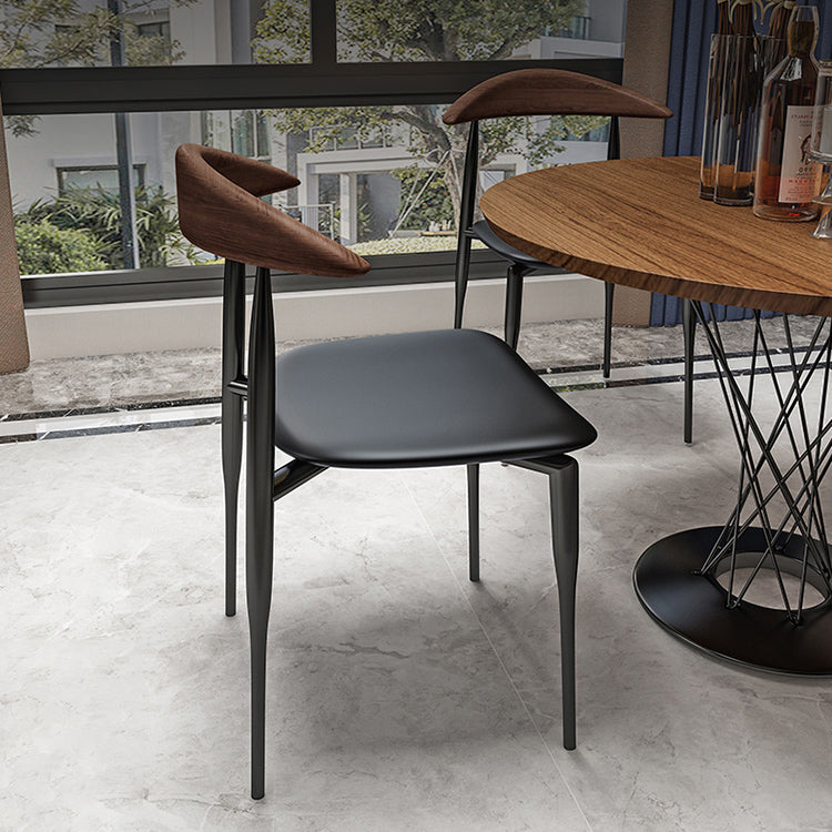 Contemporary Kitchen Metal Square Dining Chair Open Back Dining Side Armless Chair Clearhalo ' kitchen&dining_furn' 'Dining Chairs' 'Dining Tables & Seating' 'dining_chair' 'furn' 'furn_dining_chair' 'Furniture' 'furniture_dining_chair' 'Kitchen & Dining Furniture' 'kitchen' 3825557