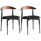 Contemporary Kitchen Metal Square Dining Chair Open Back Dining Side Armless Chair Black 2 Piece Set Clearhalo ' kitchen&dining_furn' 'Dining Chairs' 'Dining Tables & Seating' 'dining_chair' 'furn' 'furn_dining_chair' 'Furniture' 'furniture_dining_chair' 'Kitchen & Dining Furniture' 'kitchen' 3825560