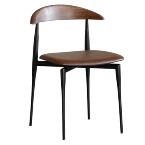 Contemporary Kitchen Metal Square Dining Chair Open Back Dining Side Armless Chair Brown 1 Piece Clearhalo ' kitchen&dining_furn' 'Dining Chairs' 'Dining Tables & Seating' 'dining_chair' 'furn' 'furn_dining_chair' 'Furniture' 'furniture_dining_chair' 'Kitchen & Dining Furniture' 'kitchen' 3825564