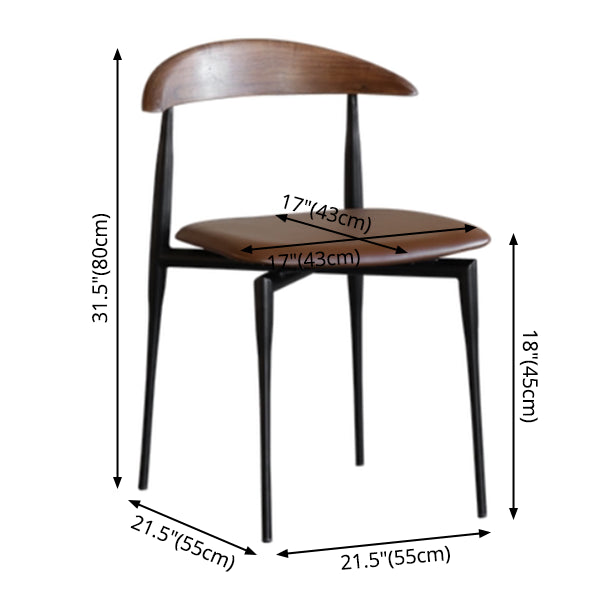 Contemporary Kitchen Metal Square Dining Chair Open Back Dining Side Armless Chair Clearhalo ' kitchen&dining_furn' 'Dining Chairs' 'Dining Tables & Seating' 'dining_chair' 'furn' 'furn_dining_chair' 'Furniture' 'furniture_dining_chair' 'Kitchen & Dining Furniture' 'kitchen' 3825567