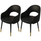 Contemporary Leather Dining Room Chairs Open Back Dining Side Chair for Home Use Black 2 Piece Set Clearhalo ' kitchen&dining_furn' 'Dining Chairs' 'Dining Tables & Seating' 'dining_chair' 'furn' 'furn_dining_chair' 'Furniture' 'furniture_dining_chair' 'Kitchen & Dining Furniture' 'kitchen' 3825571