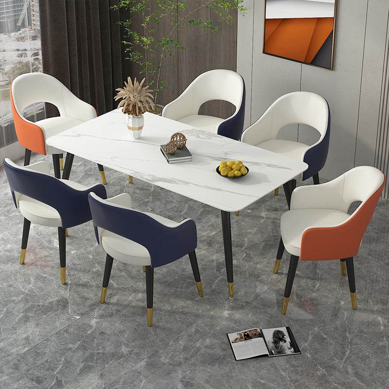 Contemporary Leather Dining Room Chairs Open Back Dining Side Chair for Home Use Clearhalo ' kitchen&dining_furn' 'Dining Chairs' 'Dining Tables & Seating' 'dining_chair' 'furn' 'furn_dining_chair' 'Furniture' 'furniture_dining_chair' 'Kitchen & Dining Furniture' 'kitchen' 3825572