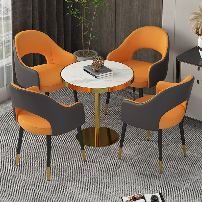 Contemporary Leather Dining Room Chairs Open Back Dining Side Chair for Home Use Clearhalo ' kitchen&dining_furn' 'Dining Chairs' 'Dining Tables & Seating' 'dining_chair' 'furn' 'furn_dining_chair' 'Furniture' 'furniture_dining_chair' 'Kitchen & Dining Furniture' 'kitchen' 3825574