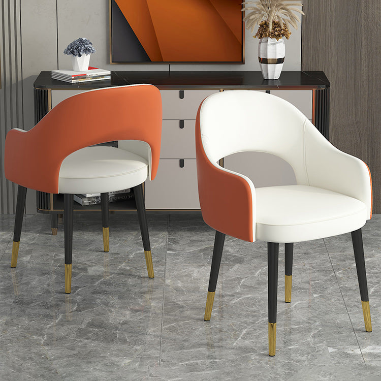 Contemporary Leather Dining Room Chairs Open Back Dining Side Chair for Home Use Clearhalo ' kitchen&dining_furn' 'Dining Chairs' 'Dining Tables & Seating' 'dining_chair' 'furn' 'furn_dining_chair' 'Furniture' 'furniture_dining_chair' 'Kitchen & Dining Furniture' 'kitchen' 3825576