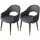 Contemporary Leather Dining Room Chairs Open Back Dining Side Chair for Home Use Dark Gray 2 Piece Set Clearhalo ' kitchen&dining_furn' 'Dining Chairs' 'Dining Tables & Seating' 'dining_chair' 'furn' 'furn_dining_chair' 'Furniture' 'furniture_dining_chair' 'Kitchen & Dining Furniture' 'kitchen' 3825577