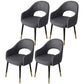 Contemporary Leather Dining Room Chairs Open Back Dining Side Chair for Home Use Dark Gray 4 Piece Set Clearhalo ' kitchen&dining_furn' 'Dining Chairs' 'Dining Tables & Seating' 'dining_chair' 'furn' 'furn_dining_chair' 'Furniture' 'furniture_dining_chair' 'Kitchen & Dining Furniture' 'kitchen' 3825579