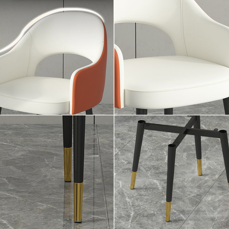 Contemporary Leather Dining Room Chairs Open Back Dining Side Chair for Home Use Clearhalo ' kitchen&dining_furn' 'Dining Chairs' 'Dining Tables & Seating' 'dining_chair' 'furn' 'furn_dining_chair' 'Furniture' 'furniture_dining_chair' 'Kitchen & Dining Furniture' 'kitchen' 3825580