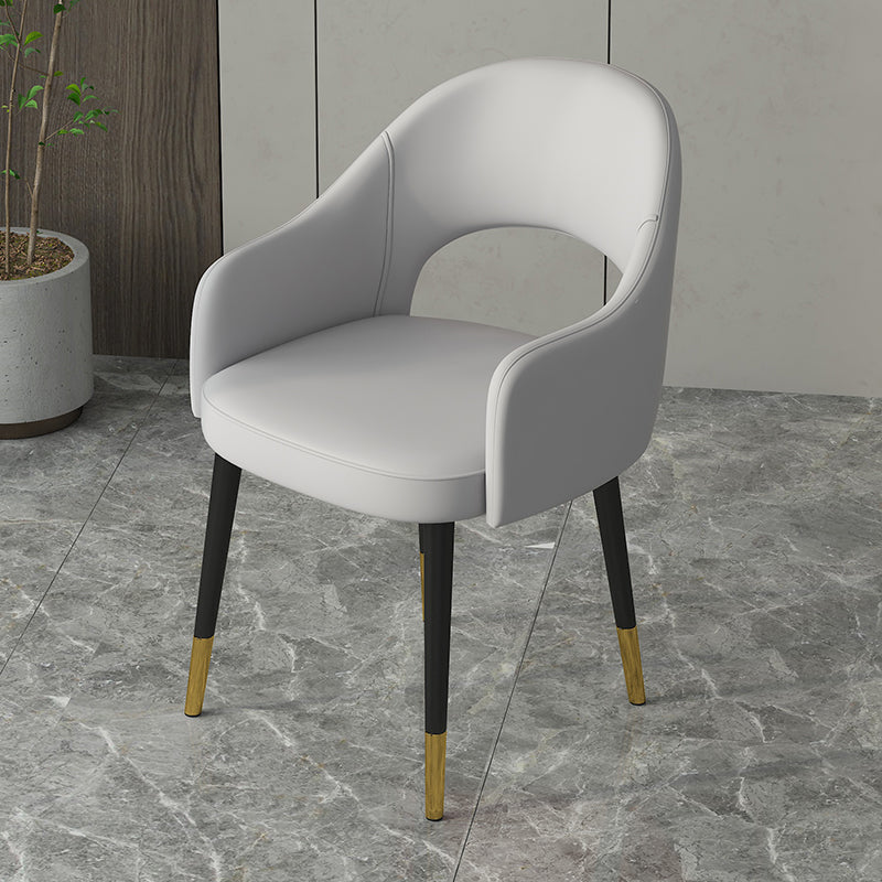 Contemporary Leather Dining Room Chairs Open Back Dining Side Chair for Home Use Light Gray 1 Piece Clearhalo ' kitchen&dining_furn' 'Dining Chairs' 'Dining Tables & Seating' 'dining_chair' 'furn' 'furn_dining_chair' 'Furniture' 'furniture_dining_chair' 'Kitchen & Dining Furniture' 'kitchen' 3825581