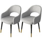 Contemporary Leather Dining Room Chairs Open Back Dining Side Chair for Home Use Light Gray 2 Piece Set Clearhalo ' kitchen&dining_furn' 'Dining Chairs' 'Dining Tables & Seating' 'dining_chair' 'furn' 'furn_dining_chair' 'Furniture' 'furniture_dining_chair' 'Kitchen & Dining Furniture' 'kitchen' 3825584