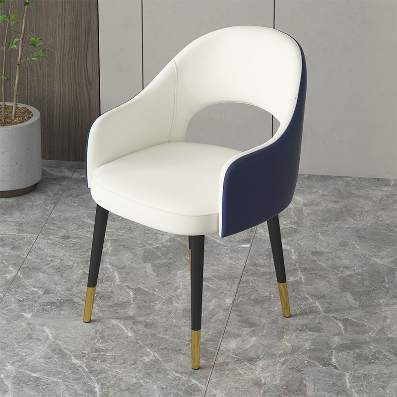 Contemporary Leather Dining Room Chairs Open Back Dining Side Chair for Home Use White-Blue 1 Piece Clearhalo ' kitchen&dining_furn' 'Dining Chairs' 'Dining Tables & Seating' 'dining_chair' 'furn' 'furn_dining_chair' 'Furniture' 'furniture_dining_chair' 'Kitchen & Dining Furniture' 'kitchen' 3825586