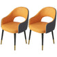Contemporary Leather Dining Room Chairs Open Back Dining Side Chair for Home Use Dark Gray-Yellow 2 Piece Set Clearhalo ' kitchen&dining_furn' 'Dining Chairs' 'Dining Tables & Seating' 'dining_chair' 'furn' 'furn_dining_chair' 'Furniture' 'furniture_dining_chair' 'Kitchen & Dining Furniture' 'kitchen' 3825596