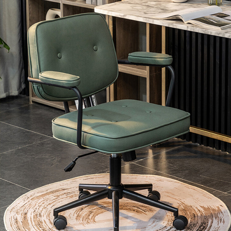 Minimalist Style Swivel Leather Dining Chair Open Back Dining Side Chair Clearhalo ' kitchen&dining_furn' 'Dining Chairs' 'Dining Tables & Seating' 'dining_chair' 'furn' 'furn_dining_chair' 'Furniture' 'furniture_dining_chair' 'Kitchen & Dining Furniture' 'kitchen' 3825601