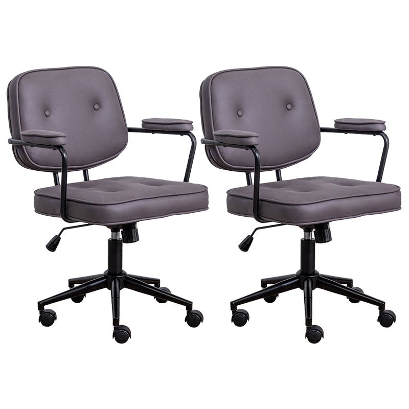 Minimalist Style Swivel Leather Dining Chair Open Back Dining Side Chair Grey 2 Piece Set Clearhalo ' kitchen&dining_furn' 'Dining Chairs' 'Dining Tables & Seating' 'dining_chair' 'furn' 'furn_dining_chair' 'Furniture' 'furniture_dining_chair' 'Kitchen & Dining Furniture' 'kitchen' 3825603