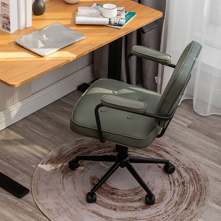 Minimalist Style Swivel Leather Dining Chair Open Back Dining Side Chair Clearhalo ' kitchen&dining_furn' 'Dining Chairs' 'Dining Tables & Seating' 'dining_chair' 'furn' 'furn_dining_chair' 'Furniture' 'furniture_dining_chair' 'Kitchen & Dining Furniture' 'kitchen' 3825604