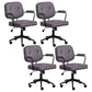 Minimalist Style Swivel Leather Dining Chair Open Back Dining Side Chair Grey 4 Piece Set Clearhalo ' kitchen&dining_furn' 'Dining Chairs' 'Dining Tables & Seating' 'dining_chair' 'furn' 'furn_dining_chair' 'Furniture' 'furniture_dining_chair' 'Kitchen & Dining Furniture' 'kitchen' 3825605